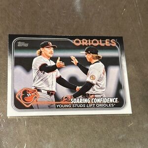 Topps Orioles Card with Black and Orange Accents
